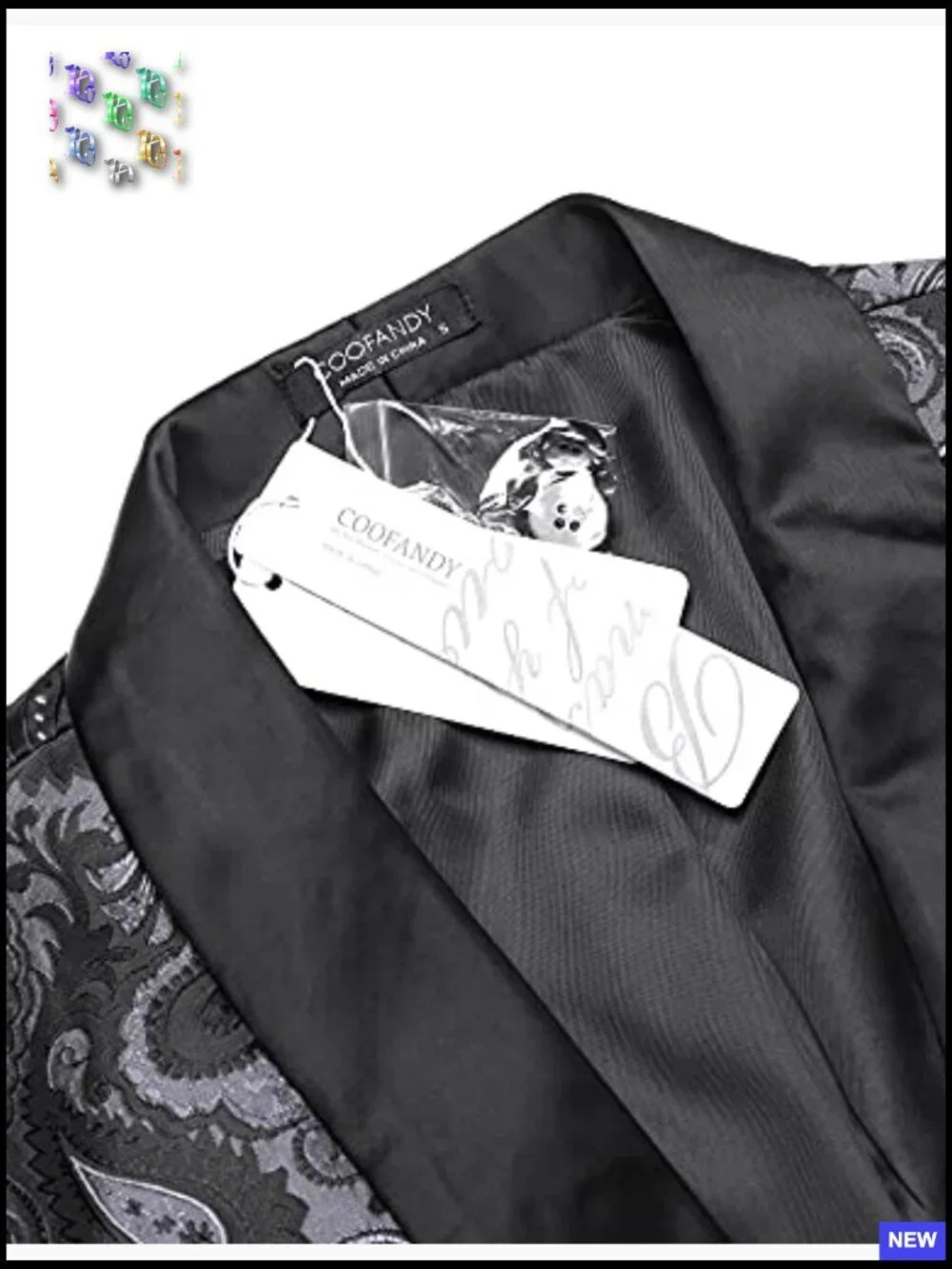 Floral Tuxedo Jacket Shawl Lapel Slim Fit Formal Blazer Prom Wedding Dinner